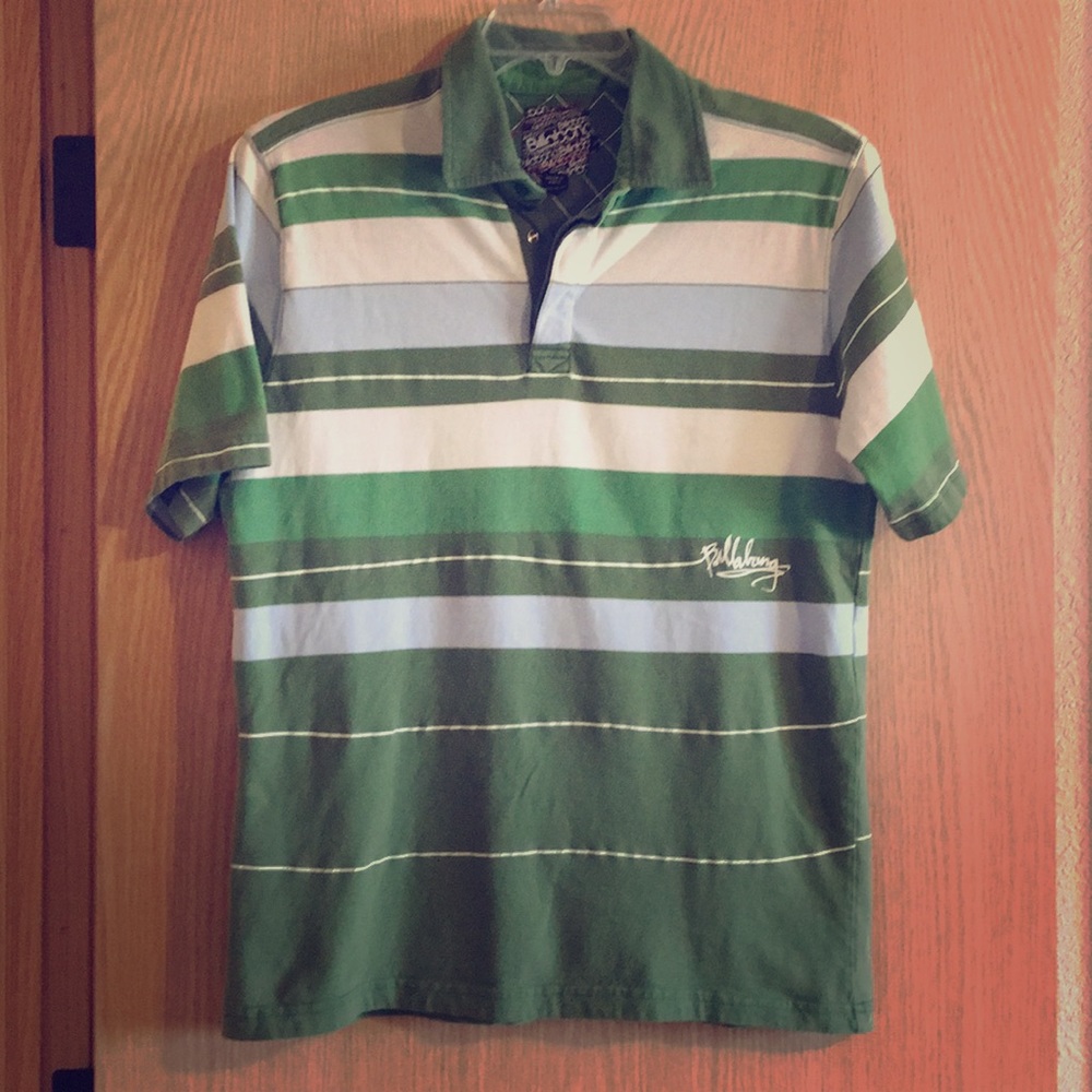 Billabong Green Striped Polo